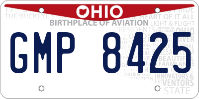 OH license plate GMP8425