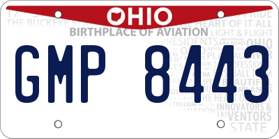 OH license plate GMP8443