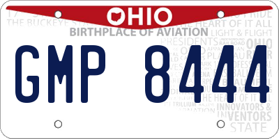 OH license plate GMP8444