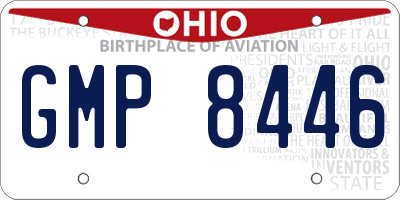 OH license plate GMP8446