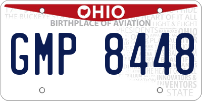 OH license plate GMP8448