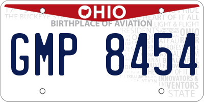 OH license plate GMP8454