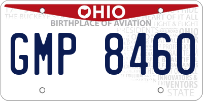 OH license plate GMP8460