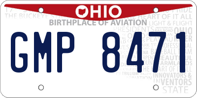 OH license plate GMP8471