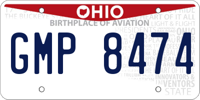 OH license plate GMP8474