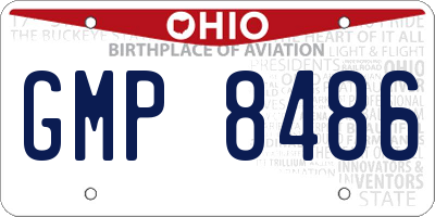 OH license plate GMP8486