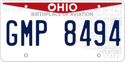 OH license plate GMP8494