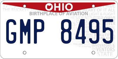 OH license plate GMP8495