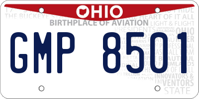 OH license plate GMP8501