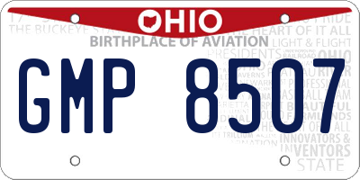 OH license plate GMP8507