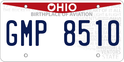 OH license plate GMP8510