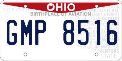 OH license plate GMP8516