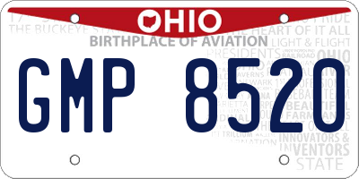 OH license plate GMP8520