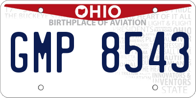 OH license plate GMP8543