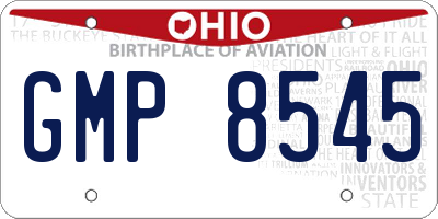 OH license plate GMP8545