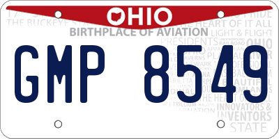 OH license plate GMP8549