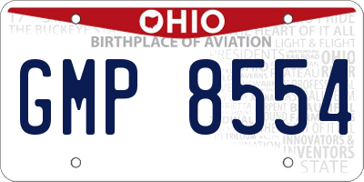 OH license plate GMP8554