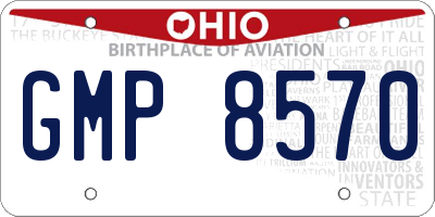 OH license plate GMP8570