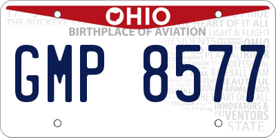 OH license plate GMP8577
