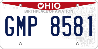 OH license plate GMP8581