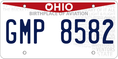OH license plate GMP8582