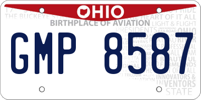 OH license plate GMP8587