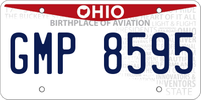 OH license plate GMP8595