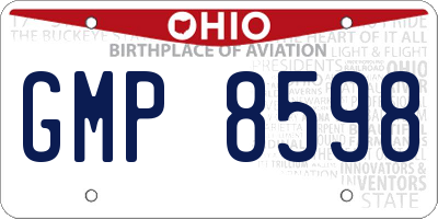 OH license plate GMP8598