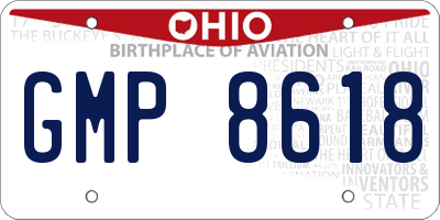 OH license plate GMP8618