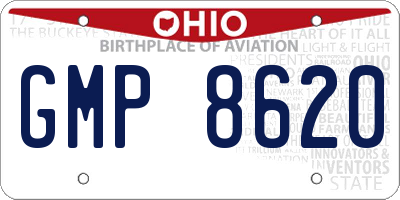OH license plate GMP8620