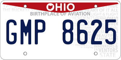 OH license plate GMP8625