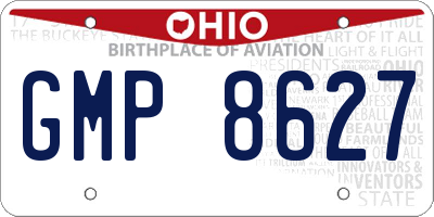 OH license plate GMP8627