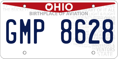 OH license plate GMP8628