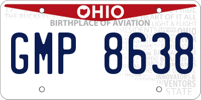 OH license plate GMP8638