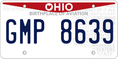 OH license plate GMP8639
