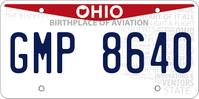 OH license plate GMP8640
