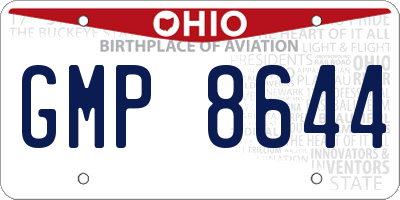 OH license plate GMP8644