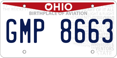OH license plate GMP8663