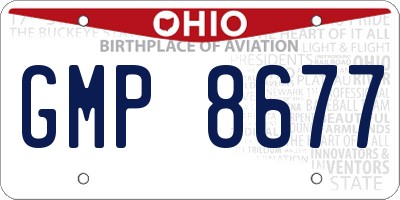 OH license plate GMP8677