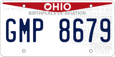 OH license plate GMP8679