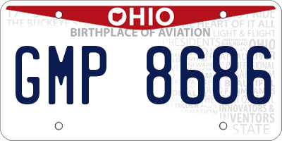 OH license plate GMP8686