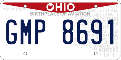 OH license plate GMP8691
