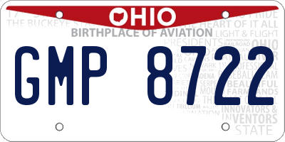 OH license plate GMP8722