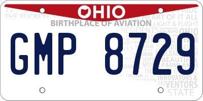 OH license plate GMP8729