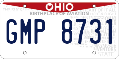 OH license plate GMP8731