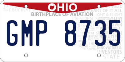 OH license plate GMP8735