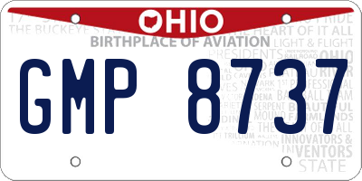 OH license plate GMP8737
