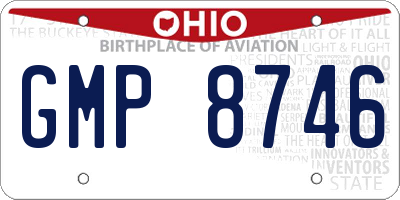 OH license plate GMP8746