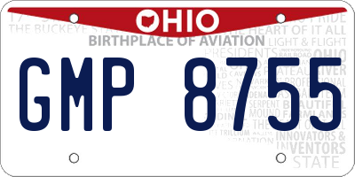 OH license plate GMP8755