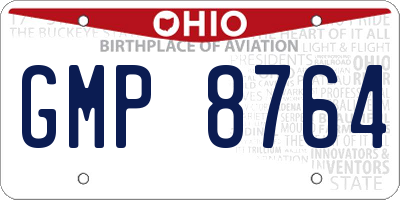 OH license plate GMP8764